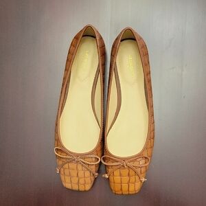 Liz Claiborne Brown Woven Ballet Flats